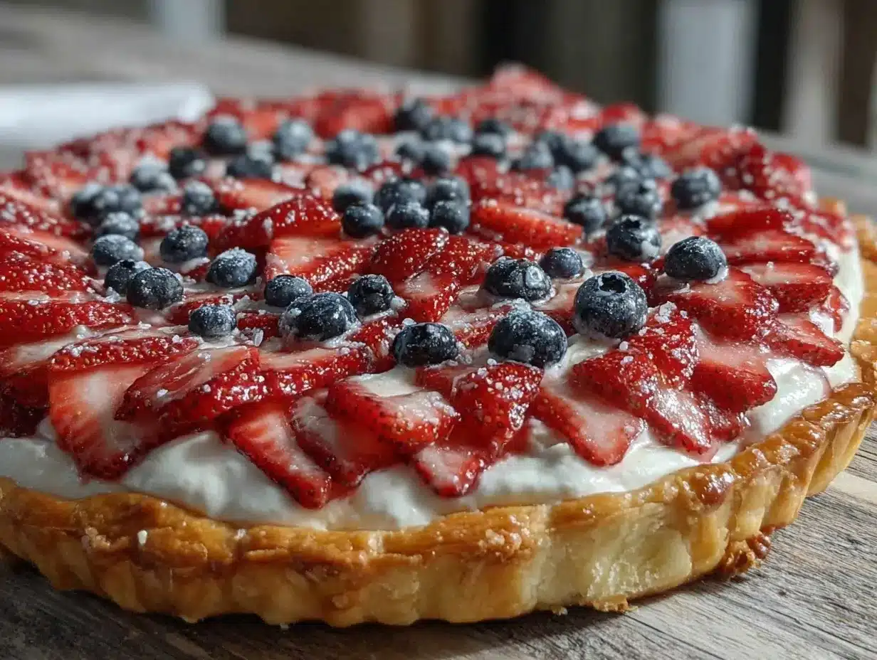 patriotic fruit and cream cheese tart recipe preparation steps