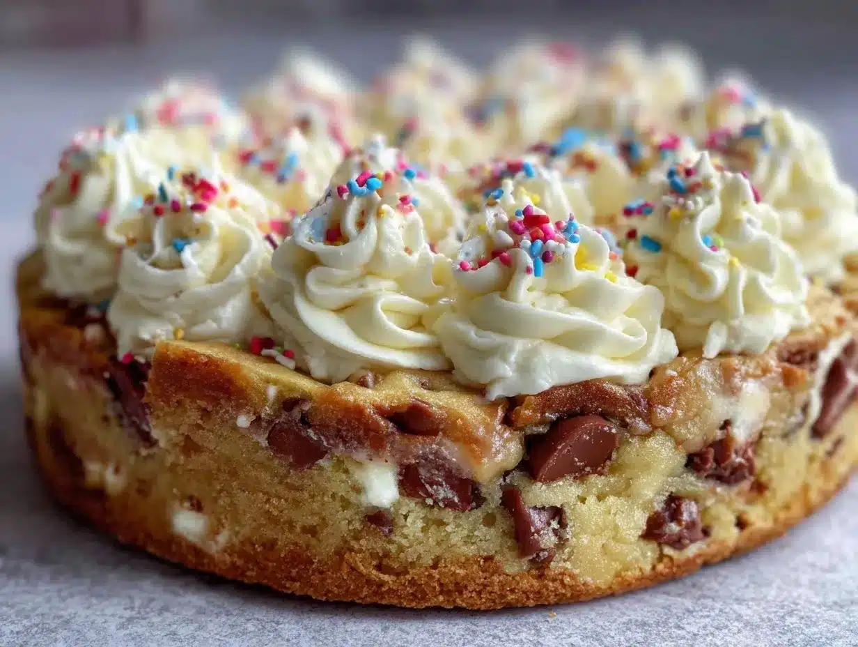 perfect chocolate chip cookie cake preparation steps