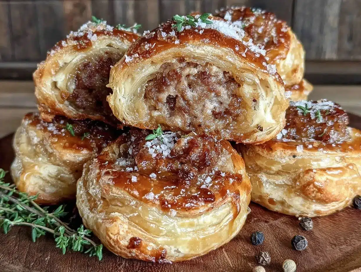 puff pastry sausage bites preparation steps