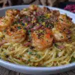 quick garlic butter shrimp linguine - featured image