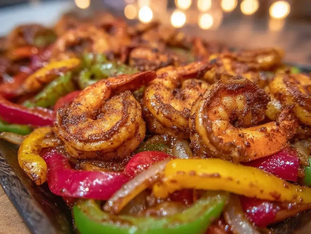 quick sheet pan shrimp fajitas - featured image