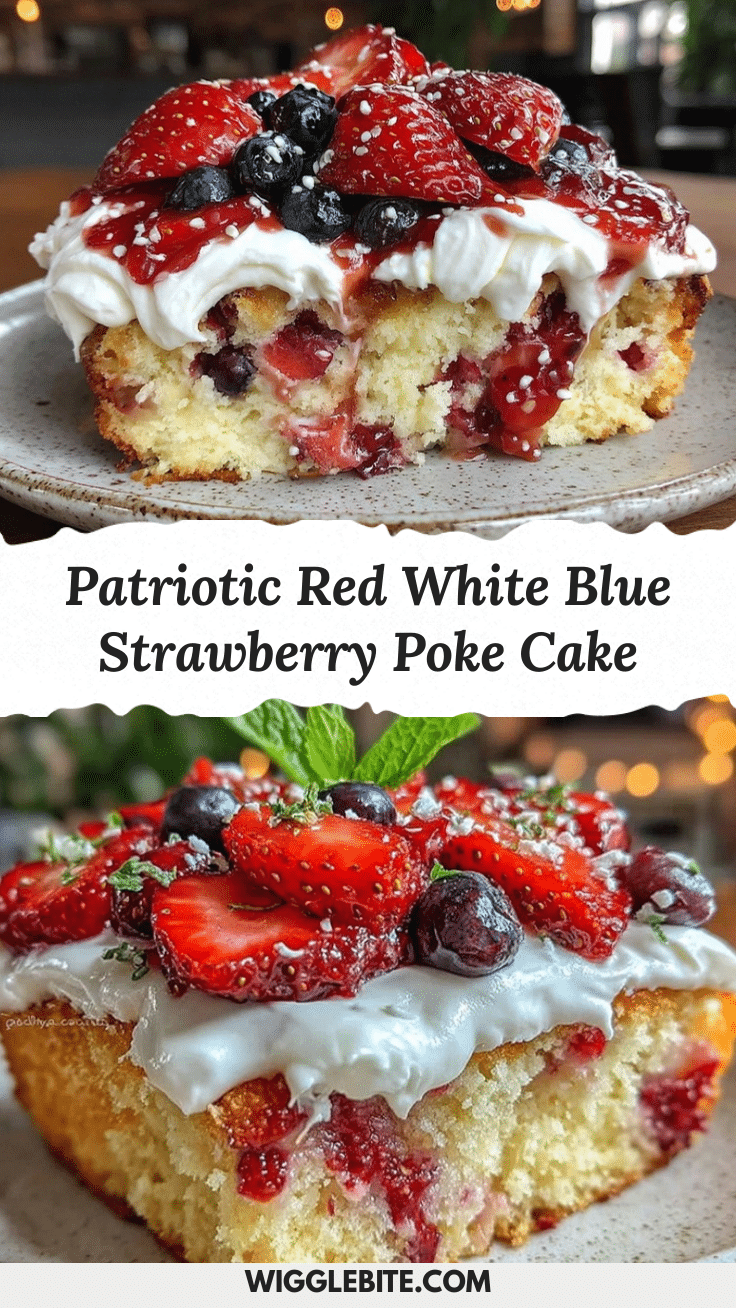 red white and blue strawberry poke cake recipe