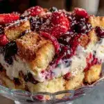 red white and blue strawberry shortcake trifle - featured image