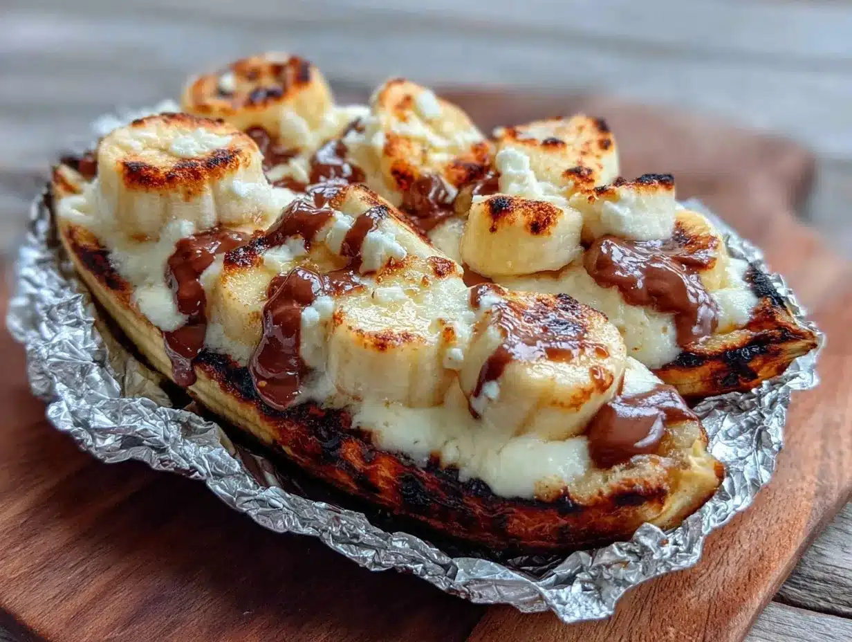 s’mores banana boat foil packets preparation steps