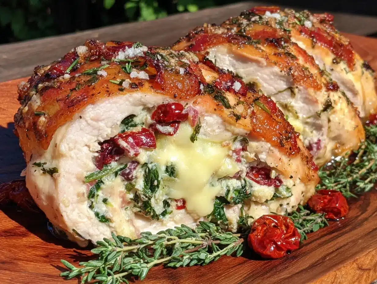 savory stuffed chicken breast - featured image