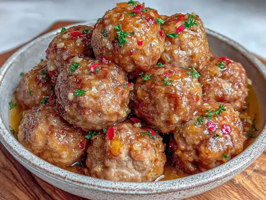 slow cooker honey garlic meatballs - featured image