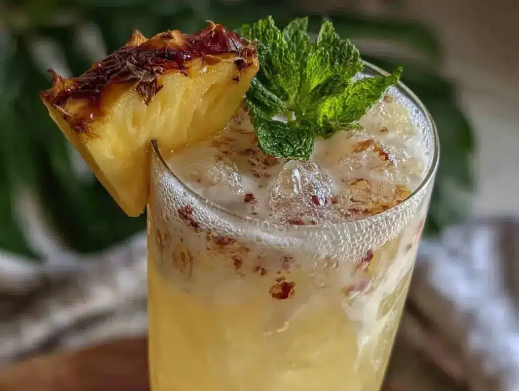 sparkling pineapple coconut refresher - featured image