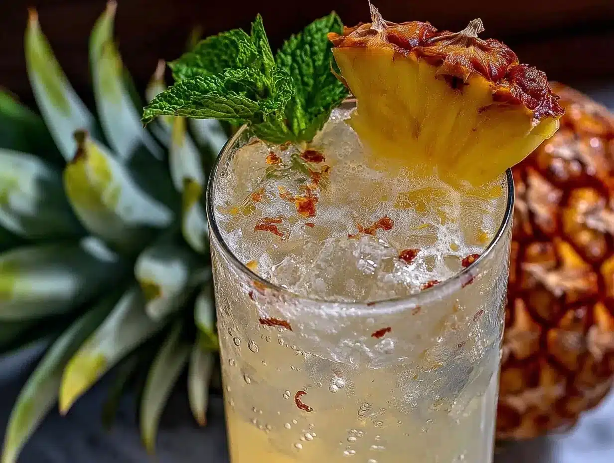 sparkling pineapple coconut refresher preparation steps