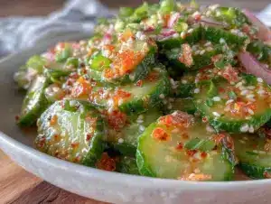 spicy asian cucumber salad - featured image