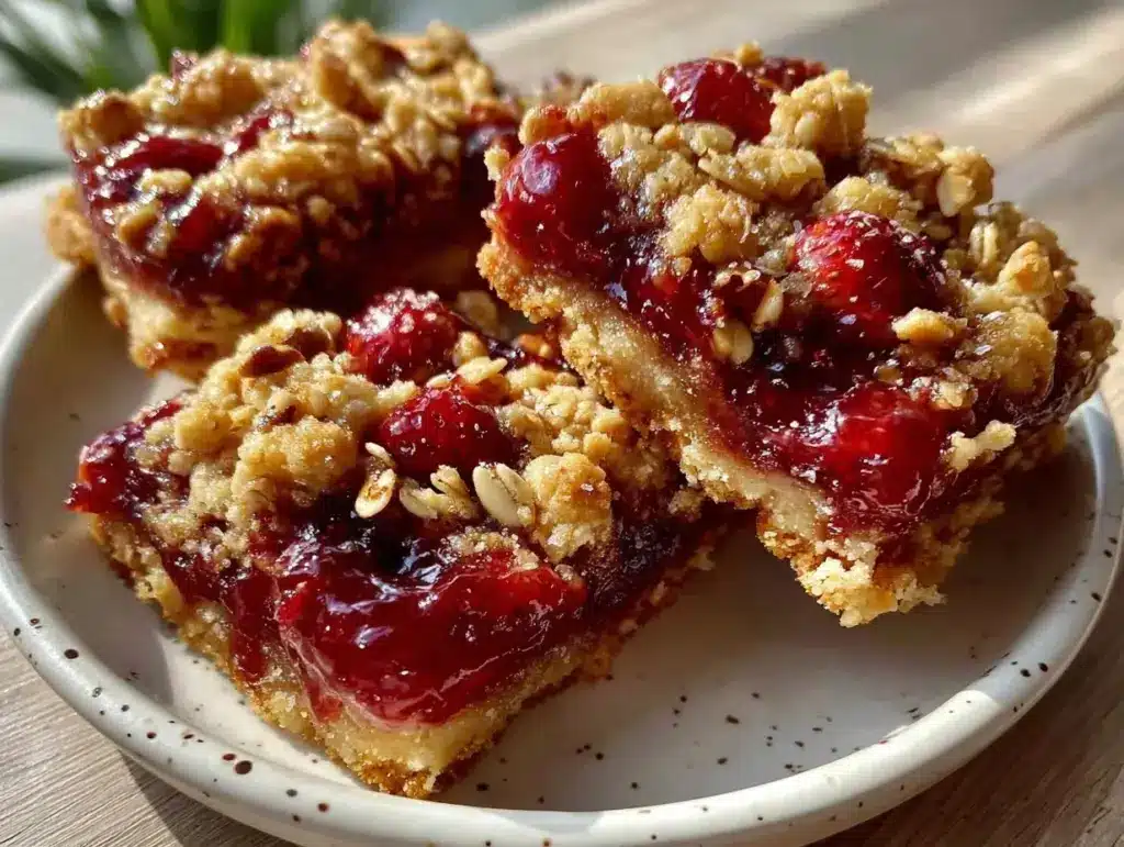 strawberry crumble bars - featured image