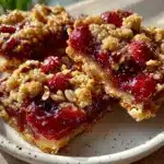 strawberry crumble bars - featured image