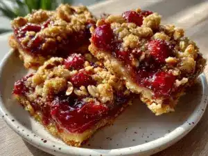 strawberry crumble bars - featured image