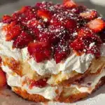 strawberry shortcake icebox cake - featured image