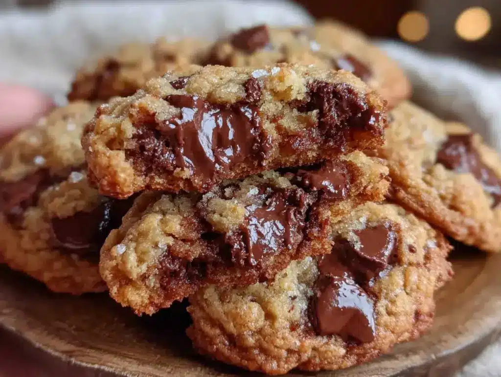 tender brown butter chocolate chip cookies - featured image
