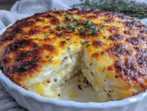 three-cheese au gratin potatoes - featured image