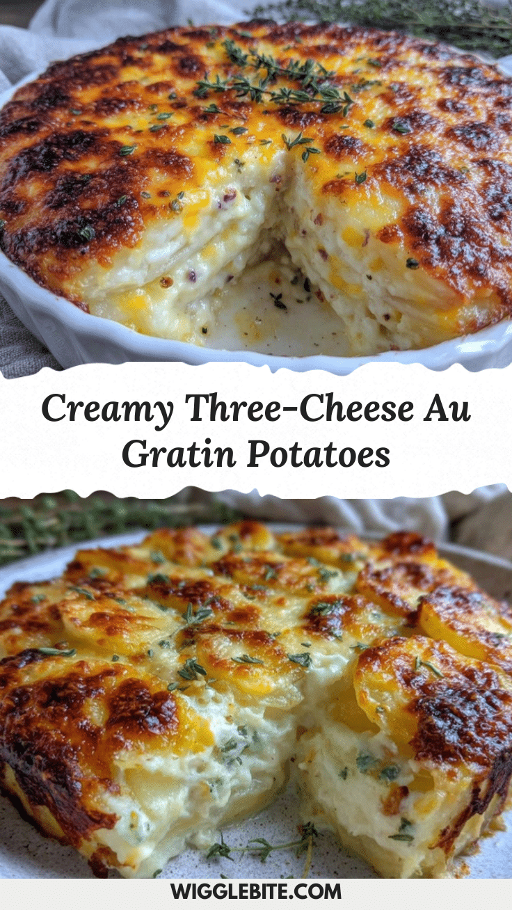 three-cheese au gratin potatoes recipe