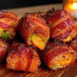 whiskey glazed bacon wrapped jalapeño poppers - featured image
