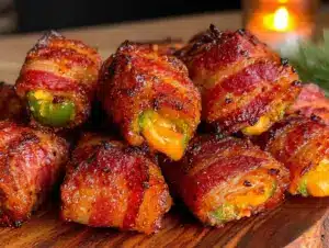 whiskey glazed bacon wrapped jalapeño poppers - featured image
