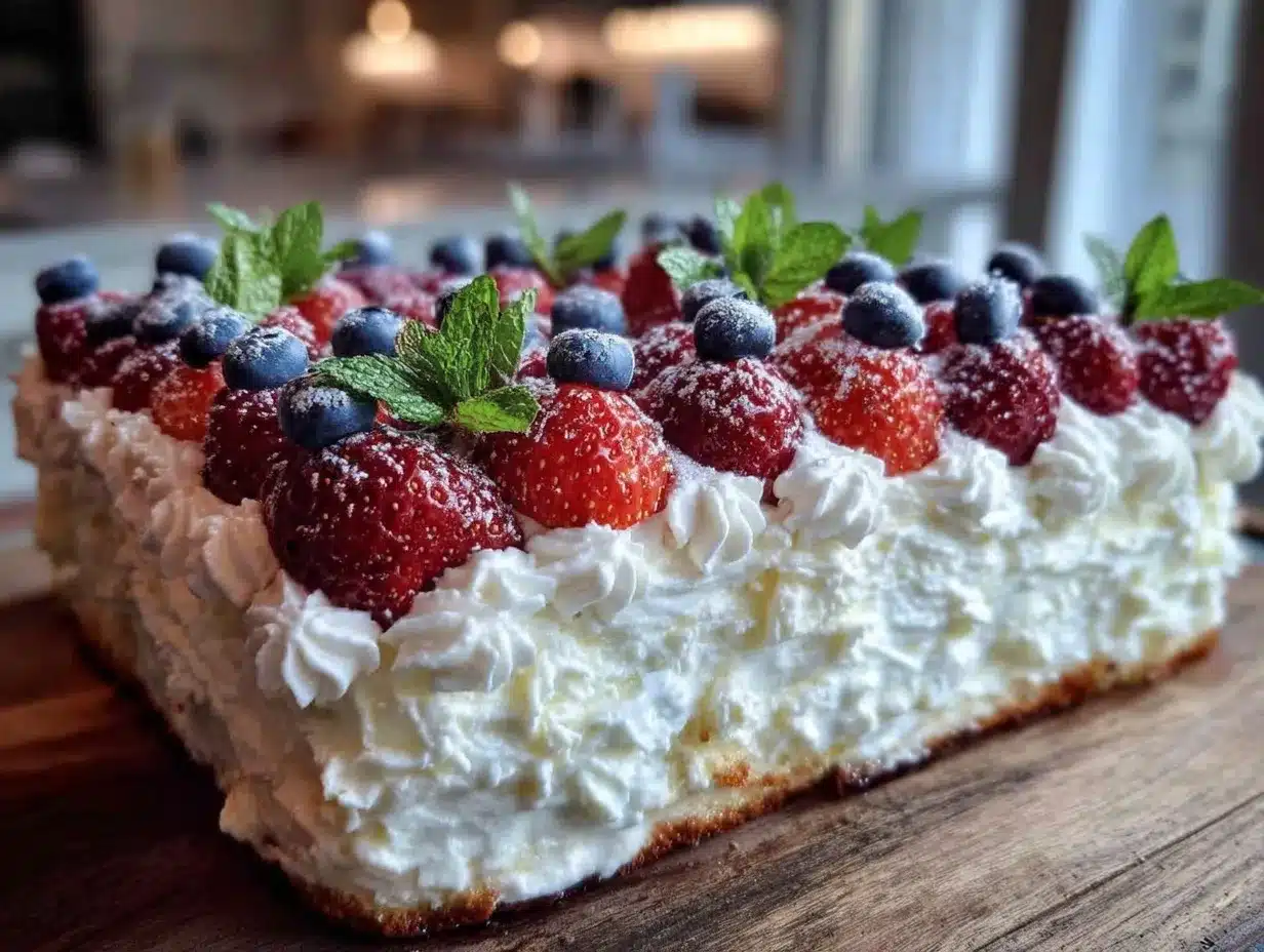 american flag sheet cake preparation steps