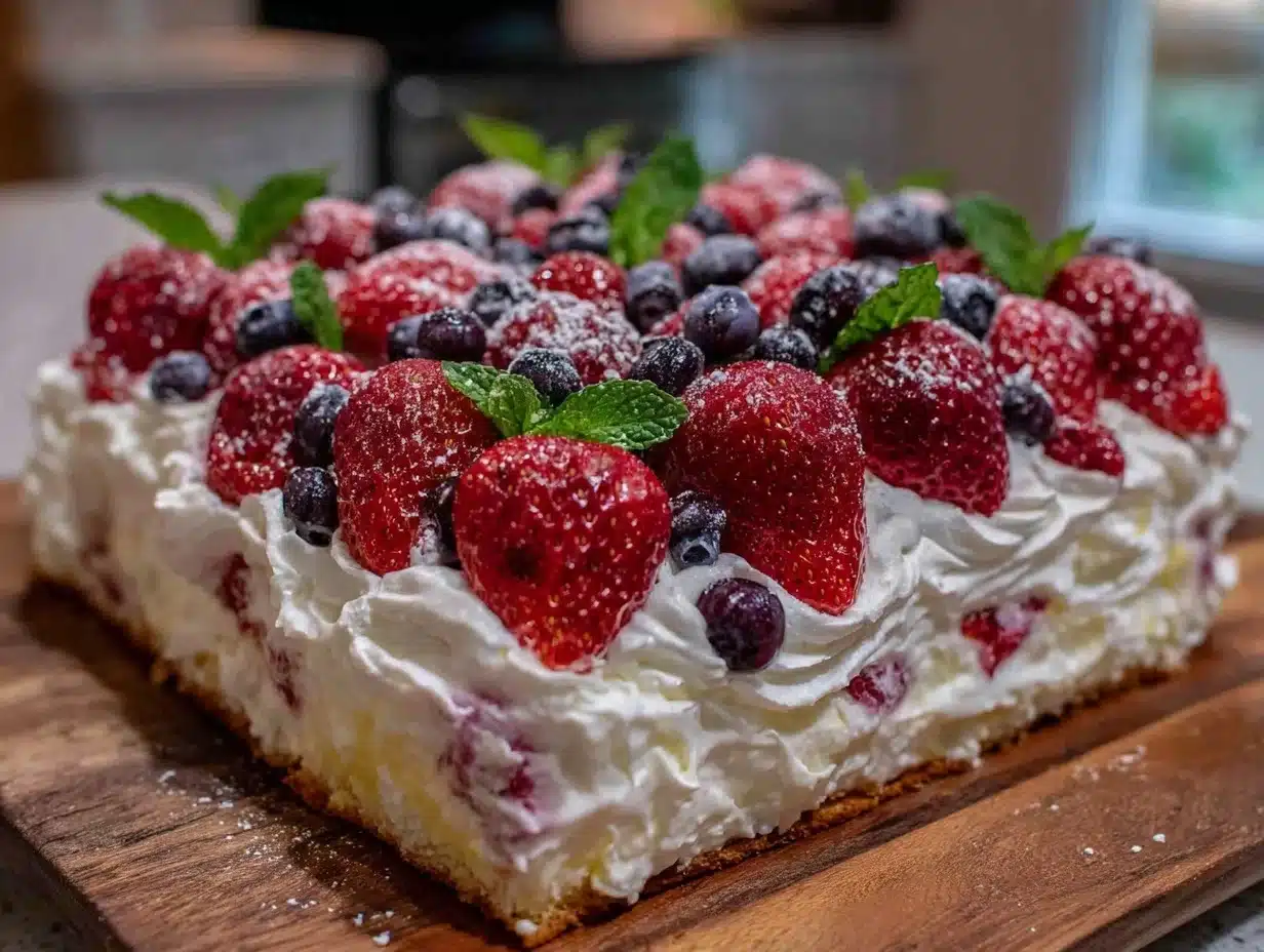 american flag sheet cake - featured image