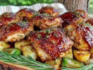 apricot glazed sheet pan chicken thighs - featured image
