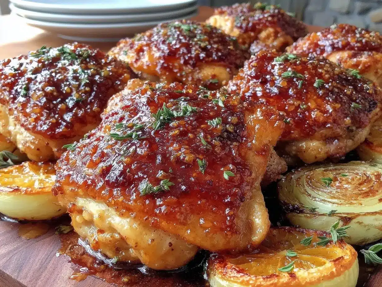 apricot glazed sheet pan chicken thighs preparation steps