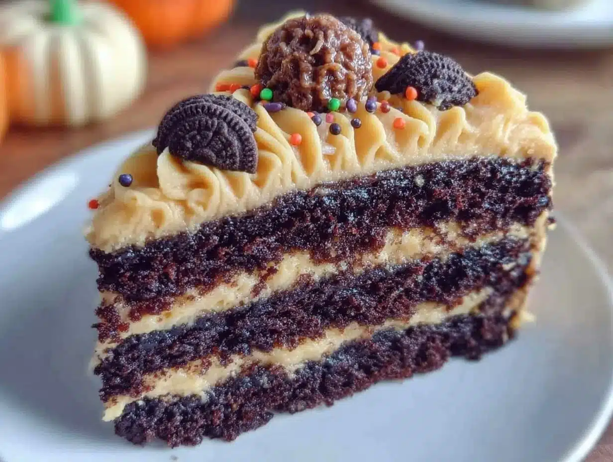 black velvet halloween layer cake - featured image