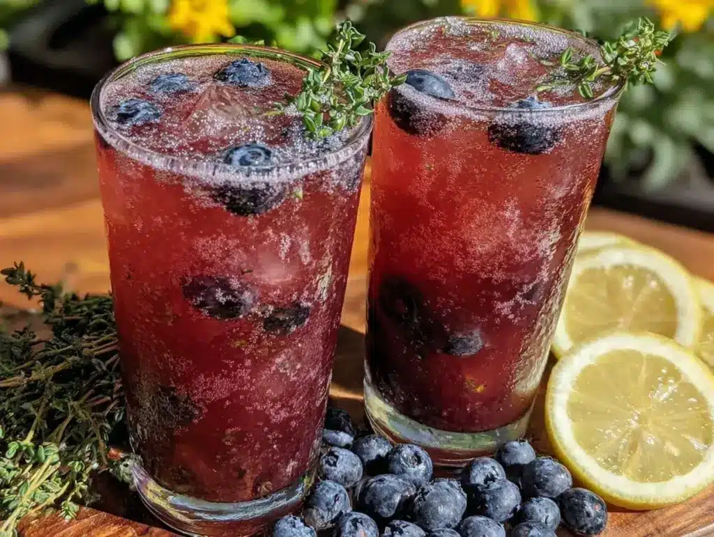 blueberry lemon mocktail spritzer - featured image