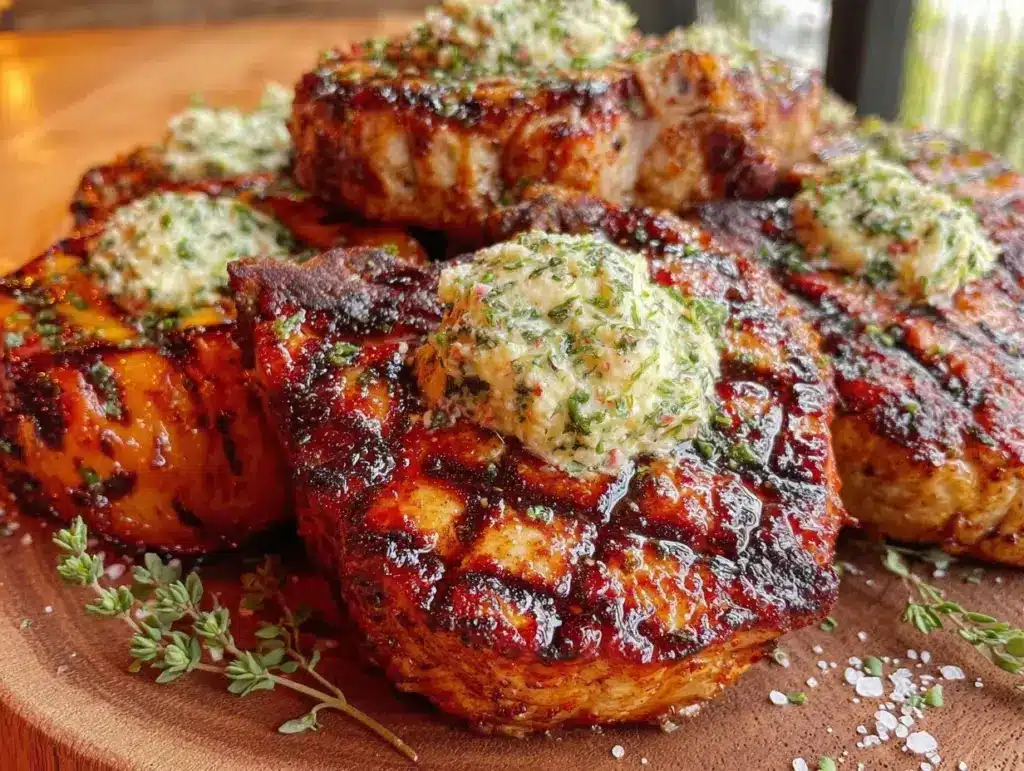 bourbon peach pork chops - featured image