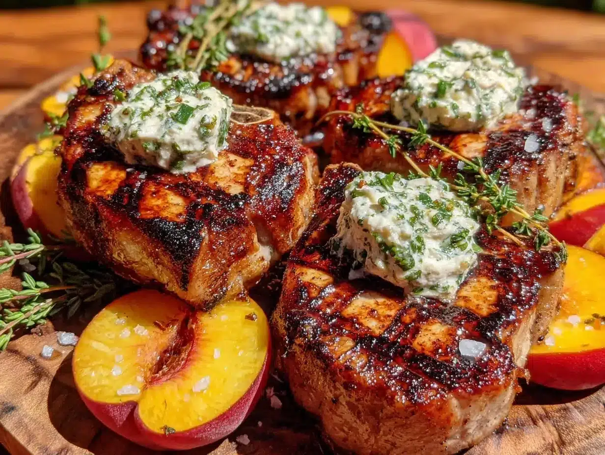 bourbon peach pork chops preparation steps