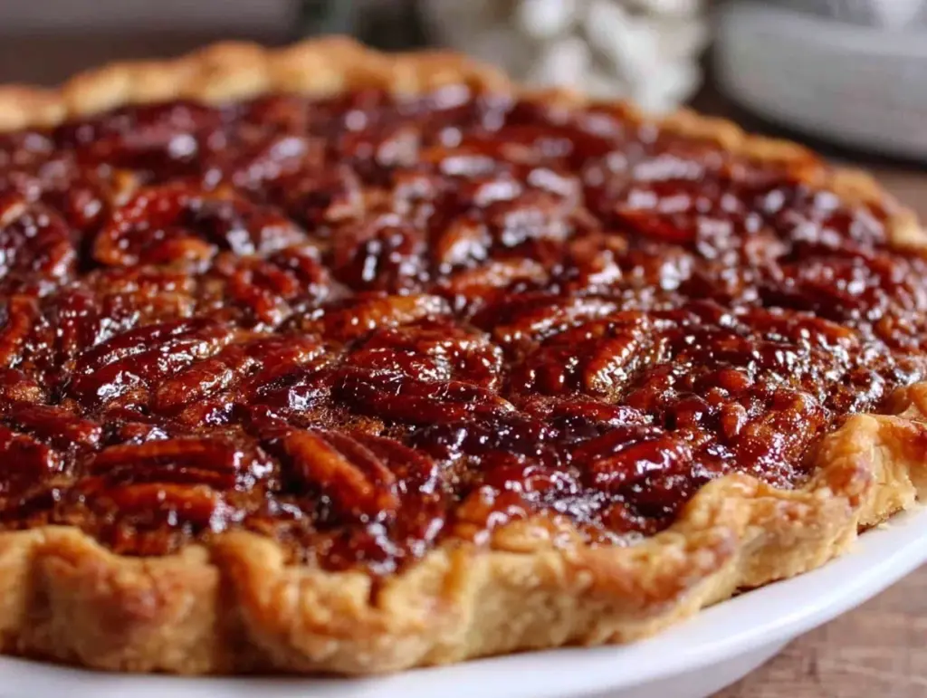 brown butter chocolate bourbon pecan pie - featured image