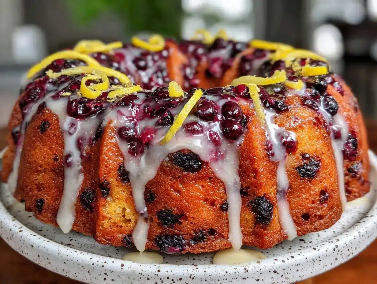 brown butter lemon blueberry bundt cake preparation steps