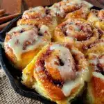 cast iron campfire cinnamon roll skillet - featured image