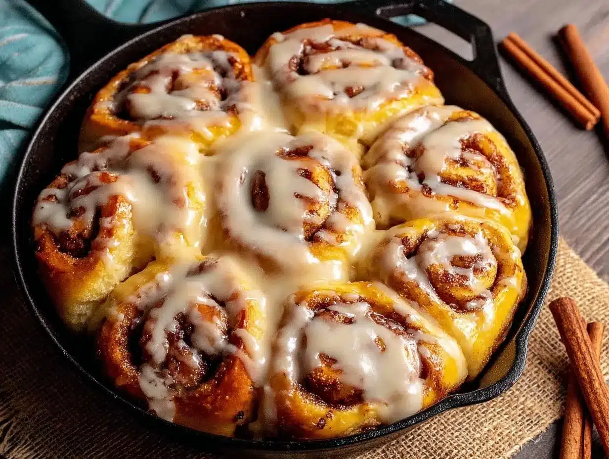 cast iron campfire cinnamon roll skillet preparation steps