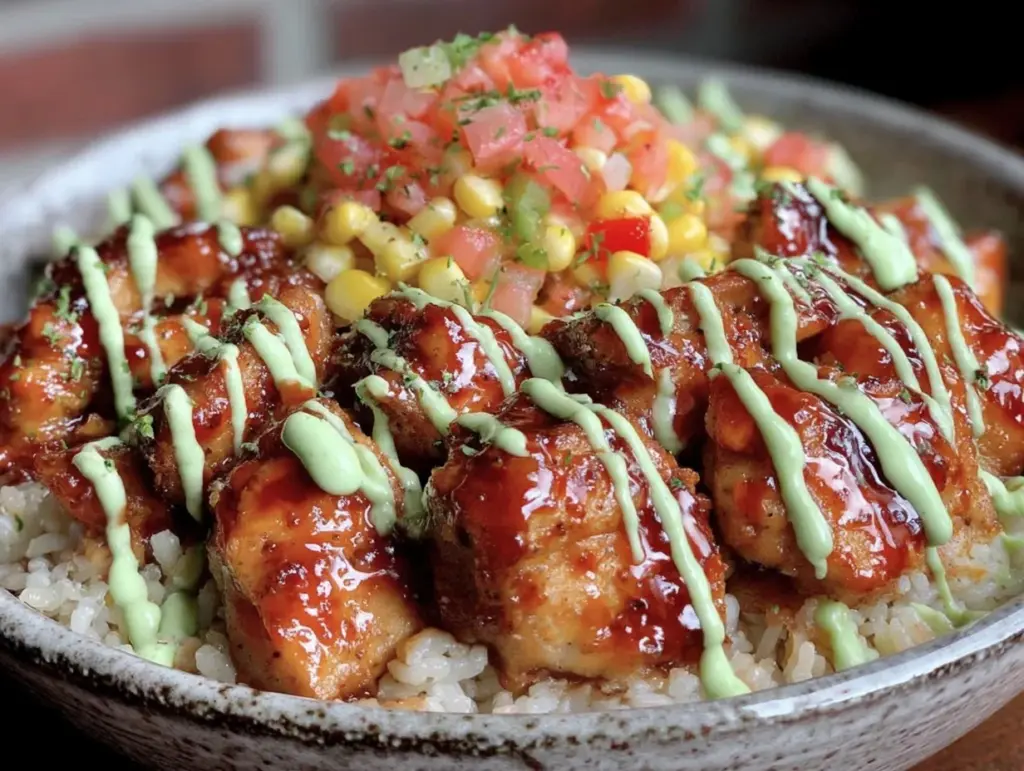 chipotle honey chicken taco bowl - featured image