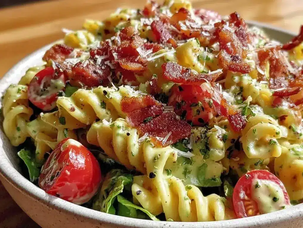 creamy blt pasta salad - featured image