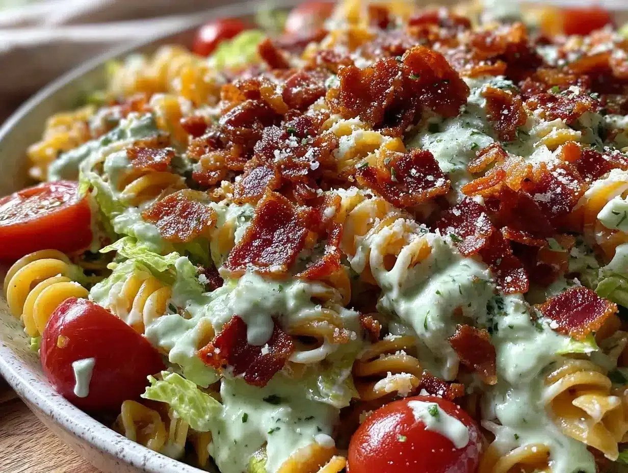 creamy blt pasta salad preparation steps