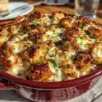creamy homemade chicken and rice casserole - featured image