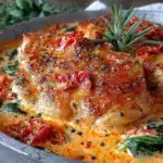 creamy one-pan tuscan sun-dried tomato chicken breast - featured image