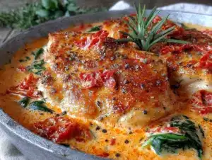 creamy one-pan tuscan sun-dried tomato chicken breast - featured image