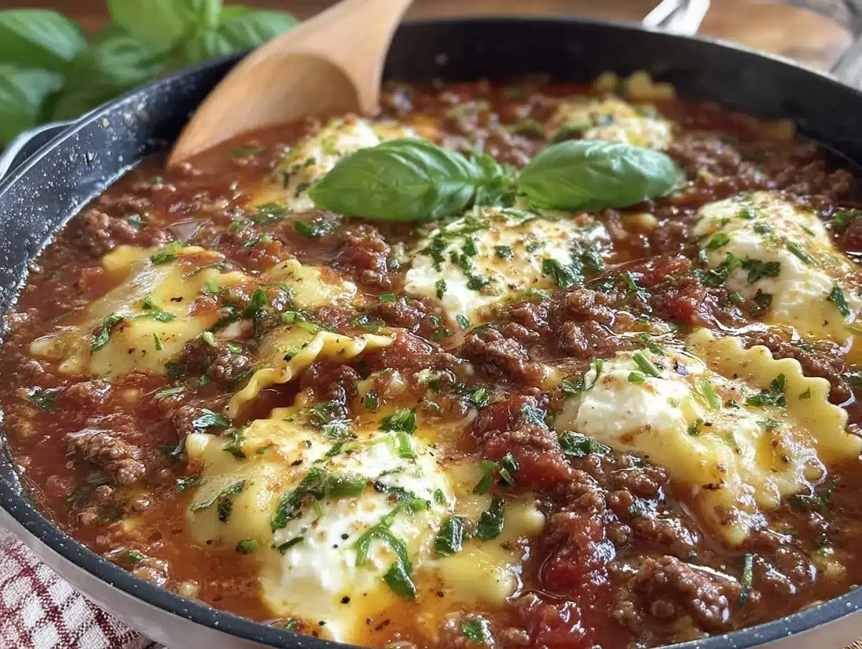 creamy one-pot lasagna soup preparation steps