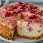 creamy rhubarb cheesecake - featured image