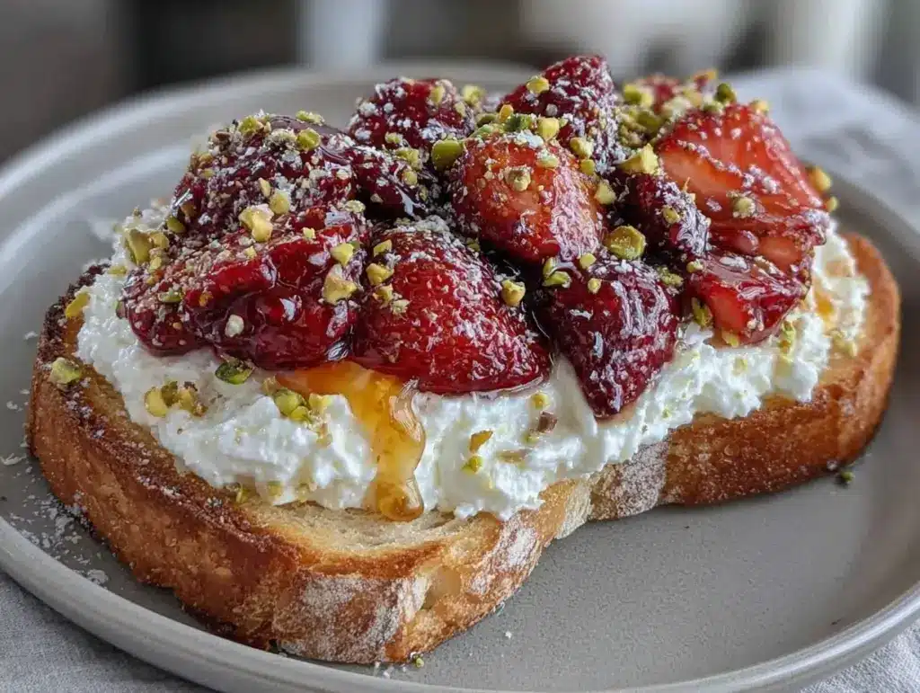 creamy whipped ricotta toast - featured image