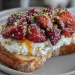 creamy whipped ricotta toast - featured image