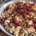 crispy bacon ranch pasta salad - featured image