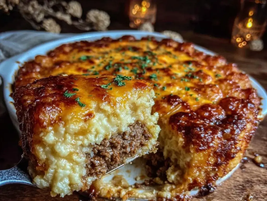 crispy cheesy ground beef and tater tot casserole - featured image
