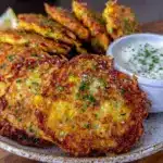 crispy patty pan squash fritters - featured image