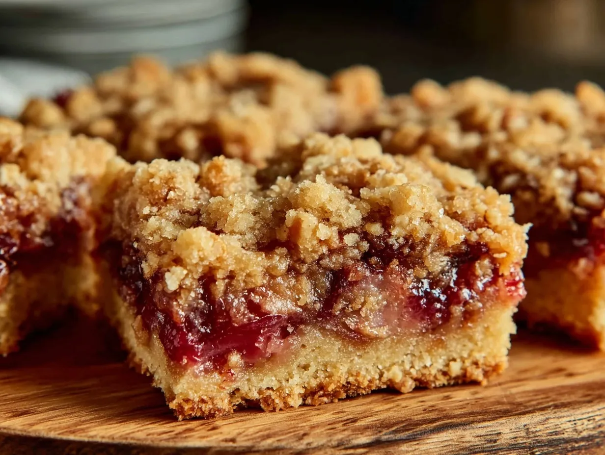crispy rhubarb crumble bars preparation steps