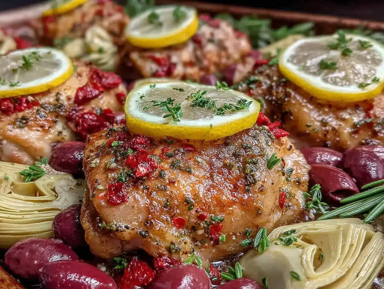 crispy sheet pan lemon herb chicken thighs preparation steps