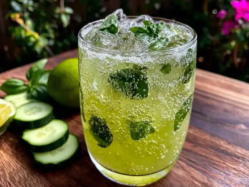 cucumber basil gin spritz - featured image